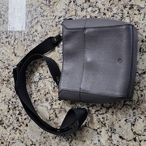 Treasure & Bond Gray Pebbled Leather Crossbody Bag Purse